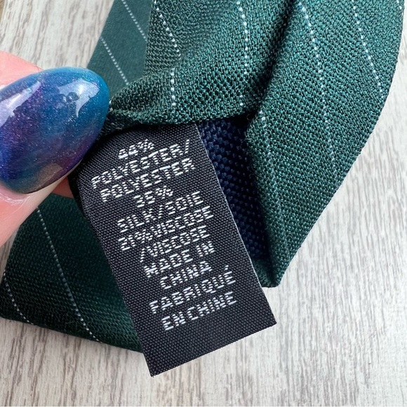 617 - Michael Kors Horn Stripe Tie Jade 315 2MKC23-3020 Silk Blend $69.50 - Picture 3 of 5